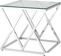 Журнальный столик Stool Group Инсигния 55x55 EET-026 (прозрачное стекло/сталь серебристый)