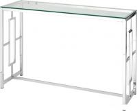 Консольный стол Stool Group Бруклин 120x40 (прозрачное стекло/сталь серебристый)