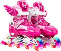 Роликовые коньки Ricos OG3873F с комплектом защиты (р. 32-37, розовый)