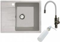 Кухонная мойка БелЭворс Mila R + смеситель W74004-3 + дозатор L405H (белый)