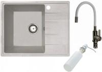 Кухонная мойка БелЭворс Mila L + смеситель W74004-3 + дозатор L405H (белый)