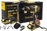 Ударная дрель-шуруповерт Hanskonner HCD20165PRO (с 2-мя АКБ, кейс)