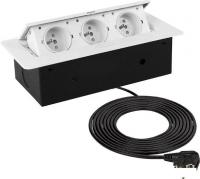 Блок розеток AKS Nova выдвижной (3 розетки, белый)