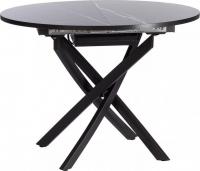 Кухонный стол TetChair Manzana 100x100+30x75 (мрамор черный/черный)