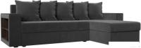 Угловой диван Лига диванов Дубай лайт правый 114152 (велюр серый)