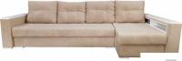 Угловой диван Bobrovmebel Влада 8/2удн + 60см правый накладки полка и пенал (микровелюр симпл 42 беж