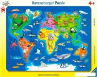 Мозаика/пазл Ravensburger Карта мира с животными