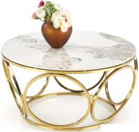 Журнальный столик Halmar Venus-2 (белый мрамор/золотой)