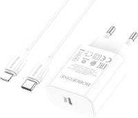Сетевое зарядное Borofone BA65A Lightning (белый)