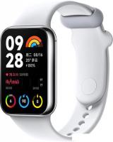 Фитнес-браслет Xiaomi Smart Band 8 Pro M2333B1 без NFC (серебристый, с белым силиконовым ремешком, м