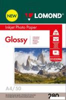Фотобумага Lomond односторонняя глянцевая А4 280 г/м2 50 л 0102096