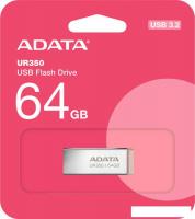 USB Flash ADATA UR350 64GB UR350-64G-RSR/BG (серебристый/коричневый)