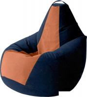 Кресло-мешок Kreslomeshki Kombo XXL GKV-130x90-TSL (темно-синий/лисий)