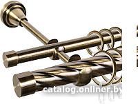 Карниз для штор АС ФОРОС Grace D25К/16Г + заглушка Плоская (1.6м, антик)