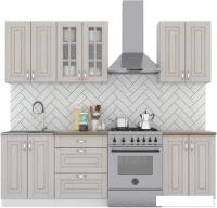 Готовая кухня Интермебель Бостон-4 1.8м (ясень капучино софт/дуб флагстаф темный)