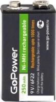 Аккумулятор GoPower 6F22 Ni-MH 250mAh 00-00017020 1шт