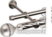 Карниз для штор АС ФОРОС Grace D25К/16Г + наконечники Кортеза (3м, сатин)