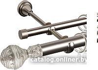Карниз для штор АС ФОРОС Grace D25Г/16Г + наконечники Ампир (1.8м, сатин)