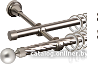 Карниз для штор АС ФОРОС Grace D16K/16Г + заглушка Шар малый (3м, сатин)