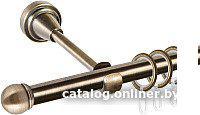Карниз для штор АС ФОРОС Grace D16Г + наконечники Сфера (1.8м, антик)