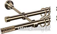 Карниз для штор АС ФОРОС Grace D16Г/16Г составной + наконечники Крис (3м, антик)