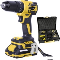 Ударная дрель-шуруповерт Hanskonner HCD2065PRO (с 2-мя АКБ, кейс)