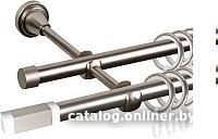 Карниз для штор АС ФОРОС Grace D16Г/16Г составной + наконечники Квадро хром (3м, сатин)