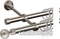 Карниз для штор АС ФОРОС Grace D16Г/16Г составной + наконечники Шар рифленый (2.8м, сатин)