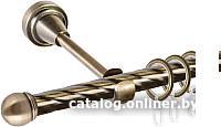 Карниз для штор АС ФОРОС Grace D16К + наконечники Сфера (2.4м, антик)