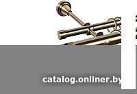 Карниз для штор АС ФОРОС Grace D25Г/16Г + наконечники Тристан черный (1.8м, антик)