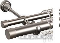 Карниз для штор АС ФОРОС Grace D25Г/16Г + заглушка Плоская (2.4м, сатин)