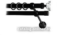Карниз для штор Lm Decor Кристалл 130 2р гладкий 25/19мм (черный матовый, 4м)