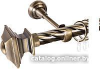 Карниз для штор АС ФОРОС Grace D25К + наконечники Верди (1.6м, антик)