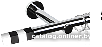 Карниз для штор АС ФОРОС Dance D19Г + наконечники Магнум черный (2м, хром)