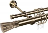 Карниз для штор АС ФОРОС Grace D25Г/16Г + наконечники Буэнос (1.8м, антик)