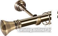 Карниз для штор АС ФОРОС Grace D25Г + наконечники Колокол (1.8м, антик)