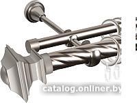 Карниз для штор АС ФОРОС Grace D25К/16Г + наконечники Верди (1.4м, сатин)