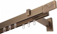 Карниз для штор Lm Decor Флэт Лайн Артис двойной (антик, 3.0м)