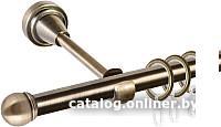 Карниз для штор АС ФОРОС Grace D16Г + наконечники Сфера (3м, антик)