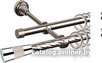 Карниз для штор АС ФОРОС Grace D16К/16Г + наконечники Конус хром (2м, сатин)