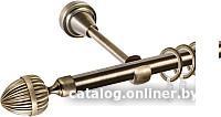 Карниз для штор АС ФОРОС Grace D16Г + наконечники Милано (1.4м, антик)