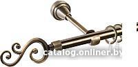 Карниз для штор АС ФОРОС Grace D16Г + наконечники Лоза (2м, антик)