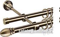 Карниз для штор АС ФОРОС Grace D16Г/16Г составной + наконечники Белуно (2.8м, антик)