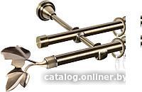 Карниз для штор АС ФОРОС Grace D16Г/16Г + наконечники Лист ветка (3м, антик)