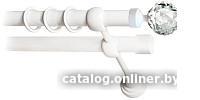 Карниз для штор Lm Decor Кристалл 130 2р гладкий 25/19мм (белый глянец, 2.8м)