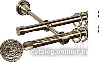 Карниз для штор АС ФОРОС Grace D16K/16Г + наконечники Гуидо (1.4м, антик)