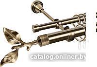 Карниз для штор АС ФОРОС Grace D25Г/16Г + наконечники Лист розы (2м, антик)