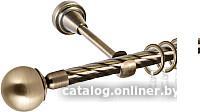 Карниз для штор АС ФОРОС Grace D16К + наконечники Шар простой (1.6м, антик)
