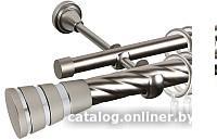 Карниз для штор АС ФОРОС Grace D25К/16Г + наконечники Пегас хром (1.4м, сатин)