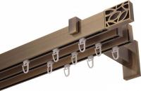 Карниз для штор Lm Decor Флэт Лайн Грид тройной (антик, 1.6м)